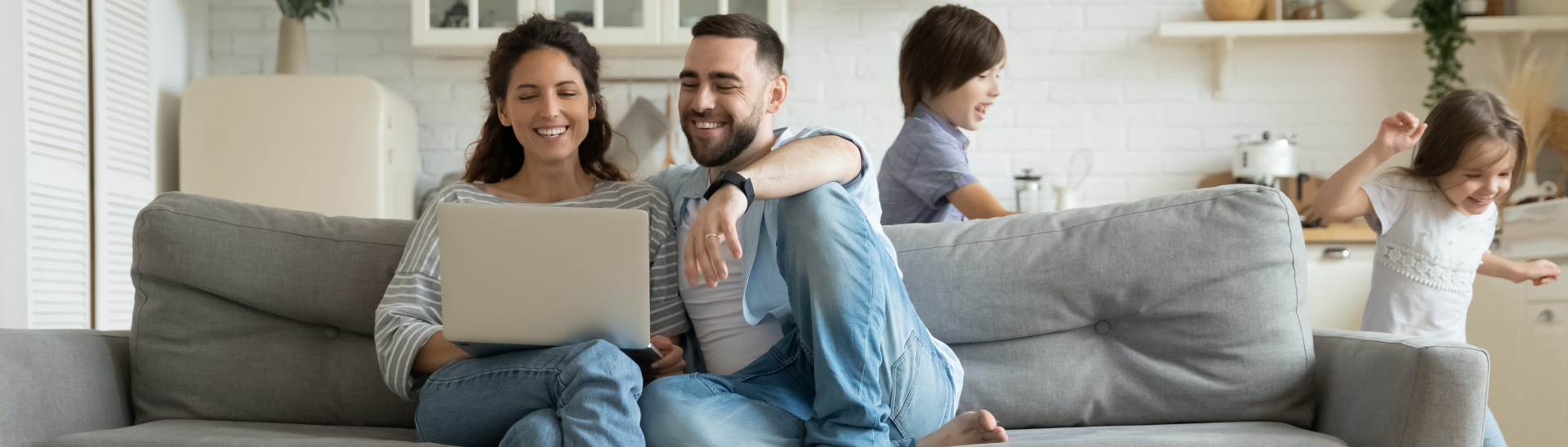 a couple looking at their computer