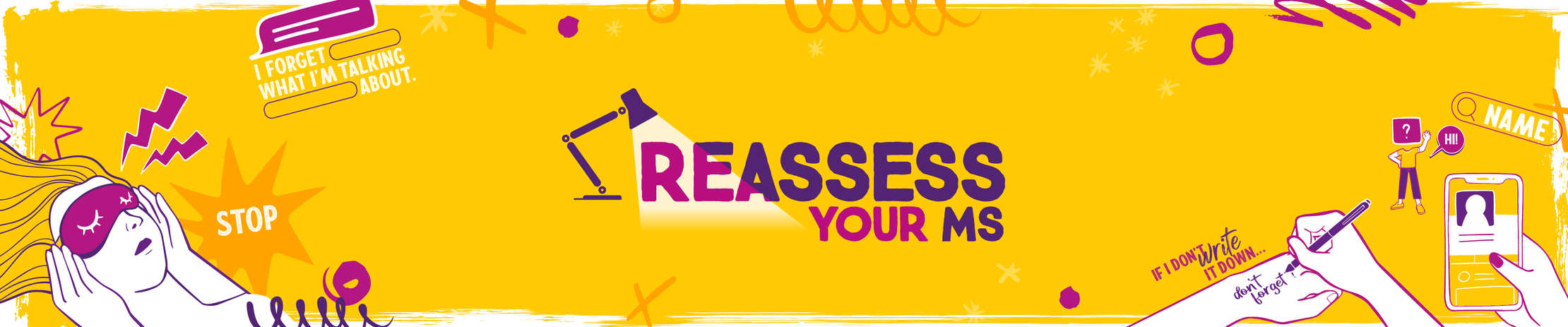 Yellow background with drawings