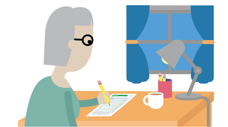 Woman filling the MPN-10 tracker