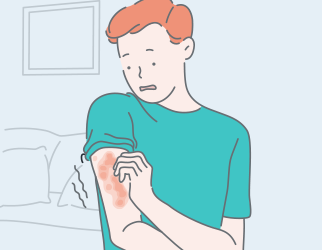 Man scratching his arm